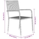 vidaXL Záhradný jedálenský set s vankúšom 7 pcs Čierna polyratan – Obrázok 10