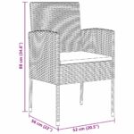 vidaXL Záhradný jedálenský set s vankúšom 7 pcs Sivá polyratan – Obrázok 10