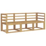 vidaXL Záhradná súprava gaučov 3 pcs Biela 185,5 x 63 x 73 cm – Obrázok 2