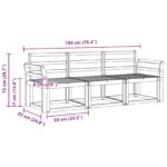 vidaXL Záhradná súprava gaučov 3 pcs Biela 194 x 63 x 73 cm – Obrázok 5