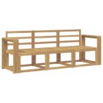 vidaXL Záhradná súprava gaučov 3 pcs Biela 197,5 x 63 x 73 cm – Obrázok 2
