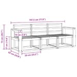 vidaXL Záhradná súprava gaučov 3 pcs Biela 197,5 x 63 x 73 cm – Obrázok 5