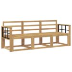 vidaXL Záhradná súprava gaučov 3 pcs Biela 189,5 x 63 x 73 cm – Obrázok 2