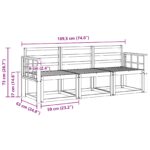 vidaXL Záhradná súprava gaučov 3 pcs Biela 189,5 x 63 x 73 cm – Obrázok 5