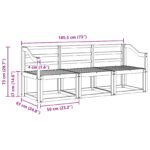 vidaXL Záhradná súprava gaučov 3 pcs Biela 185,5 x 63 x 73 cm – Obrázok 5