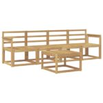 vidaXL Záhradná súprava gaučov 5 pcs Biela 59 x 59 x 37 cm – Obrázok 2