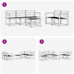 vidaXL Záhradná súprava gaučov 6 pcs Biela 59 x 59 x 37 cm – Obrázok 7