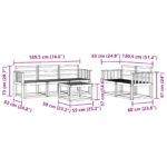vidaXL Záhradná súprava gaučov 6 pcs Biela 59 x 59 x 37 cm – Obrázok 8