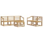 vidaXL Záhradná súprava gaučov 6 pcs Biela 59 x 59 x 37 cm – Obrázok 2