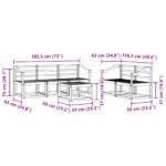 vidaXL Záhradná súprava gaučov 6 pcs Biela 59 x 59 x 37 cm – Obrázok 8