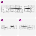 vidaXL Záhradná súprava gaučov 7 pcs Biela 59 x 59 x 37 cm – Obrázok 7