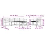vidaXL Záhradná súprava gaučov 7 pcs Biela 59 x 59 x 37 cm – Obrázok 8
