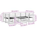 vidaXL Záhradná súprava gaučov 7 pcs Biela 59 x 59 x 37 cm – Obrázok 8