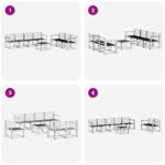 vidaXL Záhradná súprava gaučov 8 pcs Biela 59 x 59 x 37 cm – Obrázok 7