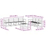 vidaXL Záhradná súprava gaučov 8 pcs Biela 59 x 59 x 37 cm – Obrázok 8