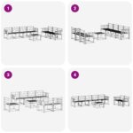 vidaXL Záhradná súprava gaučov 8 pcs Biela 59 x 59 x 37 cm – Obrázok 7