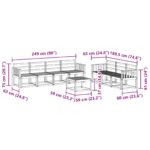 vidaXL Záhradná súprava gaučov 8 pcs Biela 59 x 59 x 37 cm – Obrázok 8