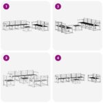 vidaXL Záhradná súprava gaučov 8 pcs Biela 59 x 59 x 37 cm – Obrázok 7