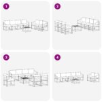 vidaXL Záhradná súprava gaučov 8 pcs Biela 59 x 59 x 37 cm – Obrázok 7