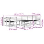 vidaXL Záhradná súprava gaučov 8 pcs Biela 59 x 59 x 37 cm – Obrázok 8