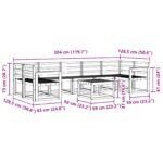 vidaXL Záhradná súprava gaučov 8 pcs Biela 59 x 59 x 37 cm – Obrázok 8