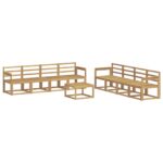 vidaXL Záhradná súprava gaučov 9 pcs Biela 59 x 59 x 37 cm – Obrázok 2