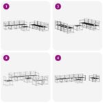 vidaXL Záhradná súprava gaučov 9 pcs Biela 59 x 59 x 37 cm – Obrázok 7