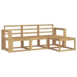 vidaXL Záhradná súprava gaučov 4 pcs Biela 193,5 x 122,5 x 73 cm – Obrázok 2