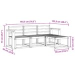 vidaXL Záhradná súprava gaučov 4 pcs Biela 193,5 x 122,5 x 73 cm – Obrázok 7