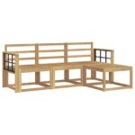vidaXL Záhradná súprava gaučov 4 pcs Biela 189,5 x 122,5 x 73 cm – Obrázok 2