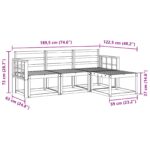 vidaXL Záhradná súprava gaučov 4 pcs Biela 189,5 x 122,5 x 73 cm – Obrázok 7