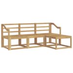 vidaXL Záhradná súprava gaučov 4 pcs Biela 185,5 x 122,5 x 73 cm – Obrázok 2