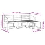 vidaXL Záhradná súprava gaučov 4 pcs Biela 185,5 x 122,5 x 73 cm – Obrázok 7