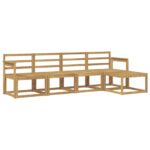 vidaXL Záhradná súprava gaučov 5 pcs Biela 249 x 122,5 x 73 cm – Obrázok 2