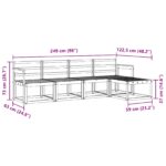 vidaXL Záhradná súprava gaučov 5 pcs Biela 249 x 122,5 x 73 cm – Obrázok 7