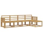 vidaXL Záhradná súprava gaučov 5 pcs Biela 249 x 122,5 x 73 cm – Obrázok 2