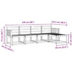 vidaXL Záhradná súprava gaučov 5 pcs Biela 249 x 122,5 x 73 cm – Obrázok 7