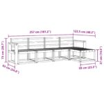 vidaXL Záhradná súprava gaučov 5 pcs Biela 257 x 122,5 x 73 cm – Obrázok 7