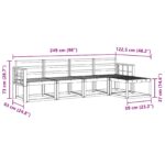 vidaXL Záhradná súprava gaučov 5 pcs Biela 249 x 122,5 x 73 cm – Obrázok 7