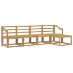 vidaXL Záhradná súprava gaučov 5 pcs Biela 245 x 122,5 x 73 cm – Obrázok 2