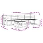 vidaXL Záhradná súprava gaučov 6 pcs Biela 59 x 59 x 37 cm – Obrázok 8