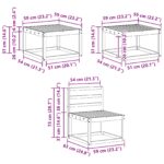 vidaXL Záhradná súprava gaučov 6 pcs Biela 59 x 59 x 37 cm – Obrázok 9