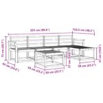 vidaXL Záhradná súprava gaučov 6 pcs Biela 59 x 59 x 37 cm – Obrázok 8