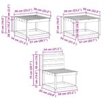 vidaXL Záhradná súprava gaučov 6 pcs Biela 59 x 59 x 37 cm – Obrázok 9