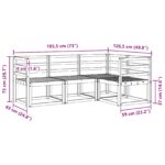 vidaXL Záhradná súprava gaučov 4 pcs Biela 185,5 x 126,5 x 73 cm – Obrázok 6