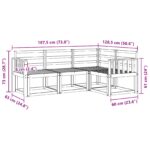 vidaXL Záhradná súprava gaučov 4 pcs Biela 187,5 x 128,5 x 73 cm – Obrázok 6