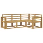 vidaXL Záhradná súprava gaučov 4 pcs Biela 191,5 x 132,5 x 73 cm – Obrázok 2