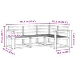 vidaXL Záhradná súprava gaučov 4 pcs Biela 191,5 x 132,5 x 73 cm – Obrázok 6