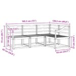 vidaXL Záhradná súprava gaučov 4 pcs Biela 185,5 x 126,5 x 73 cm – Obrázok 6