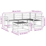 vidaXL Záhradná súprava gaučov 5 pcs Biela 59 x 59 x 37 cm – Obrázok 8